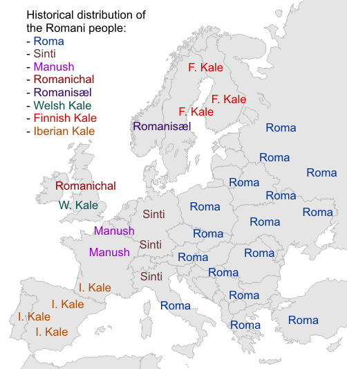 Romanis historical distribution